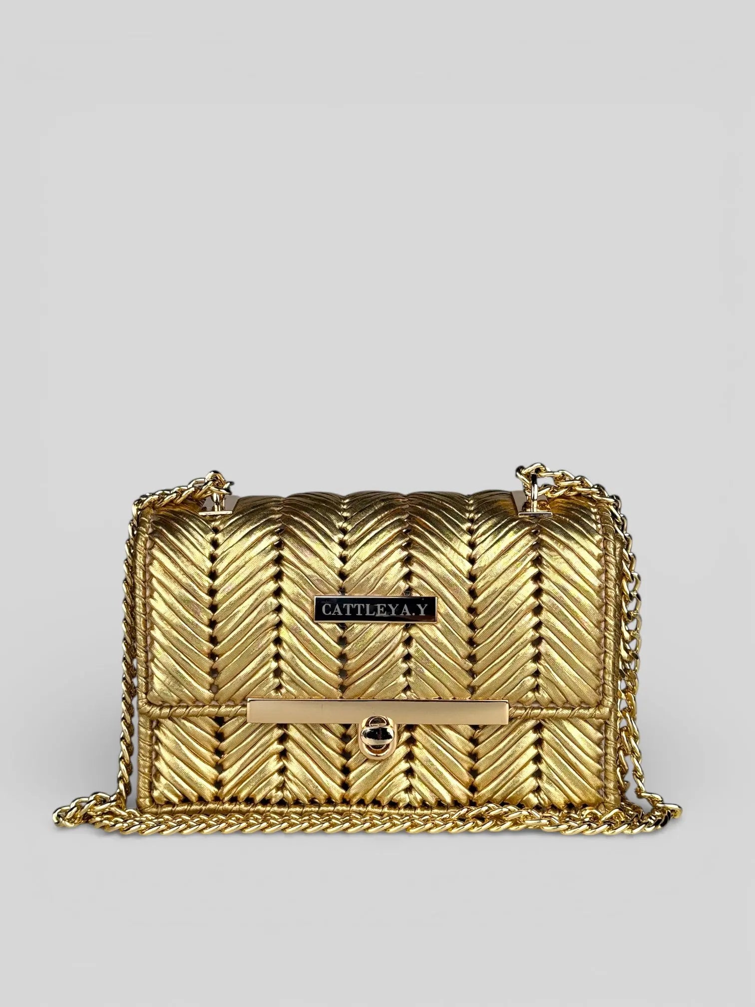 Brilliant Gold is a luxury handmade mini designer bag by CATTLEYA.Y