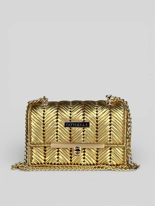Brilliant Gold is a luxury handmade mini designer bag by CATTLEYA.Y