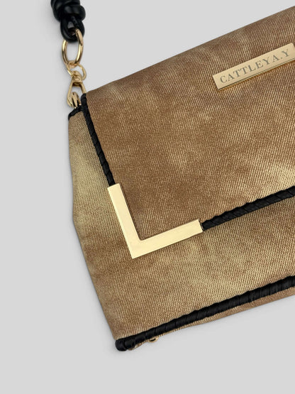 Denim Beige denim bag texture detail in soft pink. Denim Beige is a Luxury Handmade Designer Bag by CATTLEYA.Y