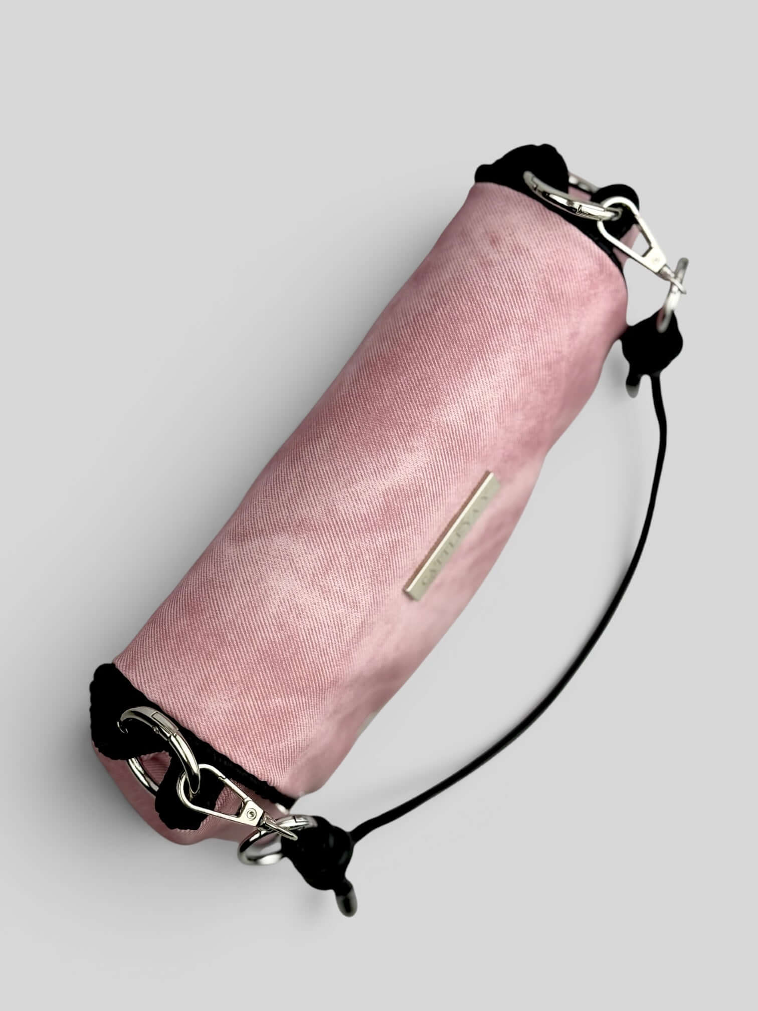 Denim Pink bag top view showing structure. Denim Pink is a Luxury Handmade Designer Bag by CATTLEYA.Y
