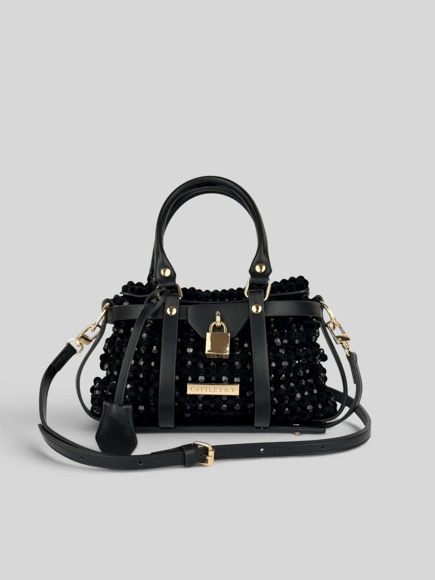 Jasmine luxury handmade designer bag from beads by CATTLEYA.Y front view