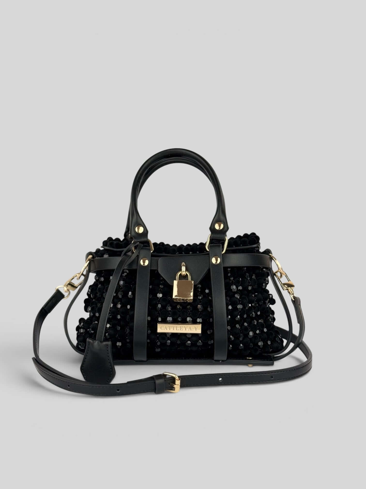 Jasmine luxury handmade designer bag from beads by CATTLEYA.Y front view