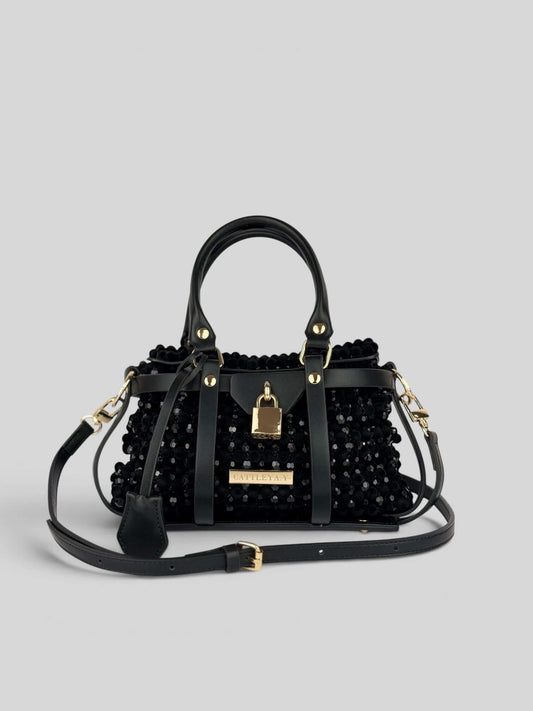 Jasmine luxury handmade designer bag from beads by CATTLEYA.Y front view