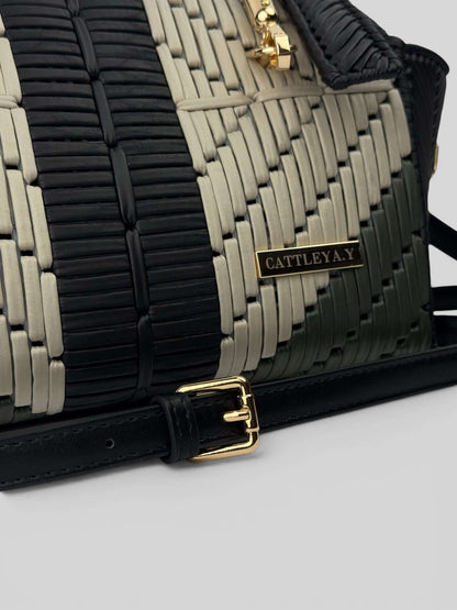 Samantha eco leather luxury handmade designer bag close-up craftsmanship detail by CATTLEYA.Y