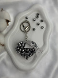 Silver Beads Heart is a luxury bag charm by CATTLEYA.Y.